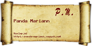 Panda Mariann névjegykártya